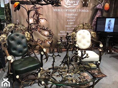 Aranżacje wnętrz - Salon: Targi Łowieckie Expohunting 2019 - HornArt - Meble z poroża. Przeglądaj, dodawaj i zapisuj najlepsze zdjęcia, pomysły i inspiracje designerskie. W bazie mamy już prawie milion fotografii!