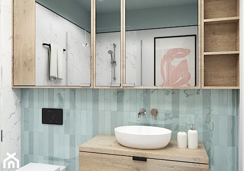 Projekt kolorowej łazienki - Łazienka, styl skandynawski - zdjęcie od heintze concept
