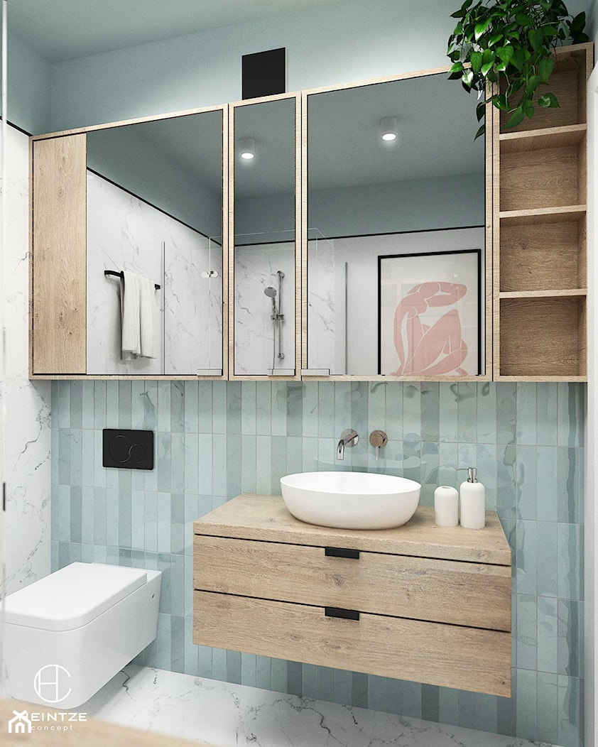 Projekt kolorowej łazienki - Łazienka, styl skandynawski - zdjęcie od heintze concept - Homebook