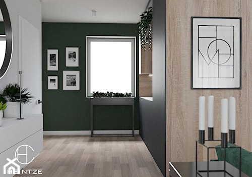 Salon z otwarta kuchnią - Hol / przedpokój, styl nowoczesny - zdjęcie od heintze concept
