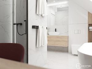 Projekt łazienki ze skosami - Łazienka, styl nowoczesny - zdjęcie od heintze concept