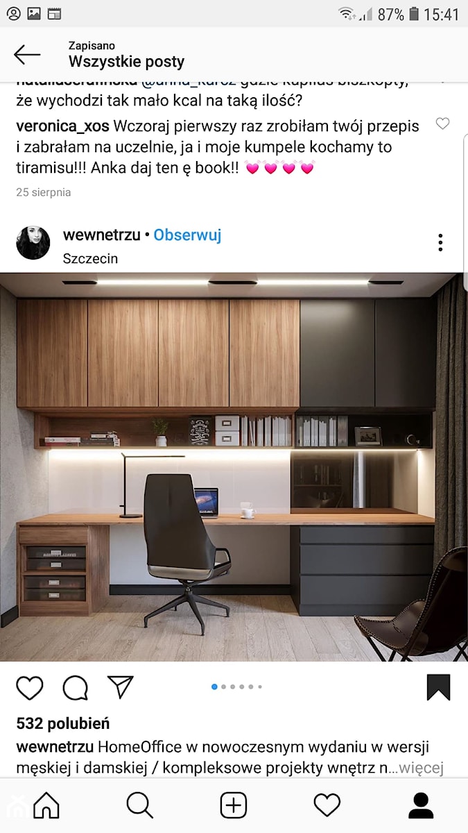 Średnie w osobnym pomieszczeniu z zabudowanym biurkiem białe szare biuro - zdjęcie od natt_98