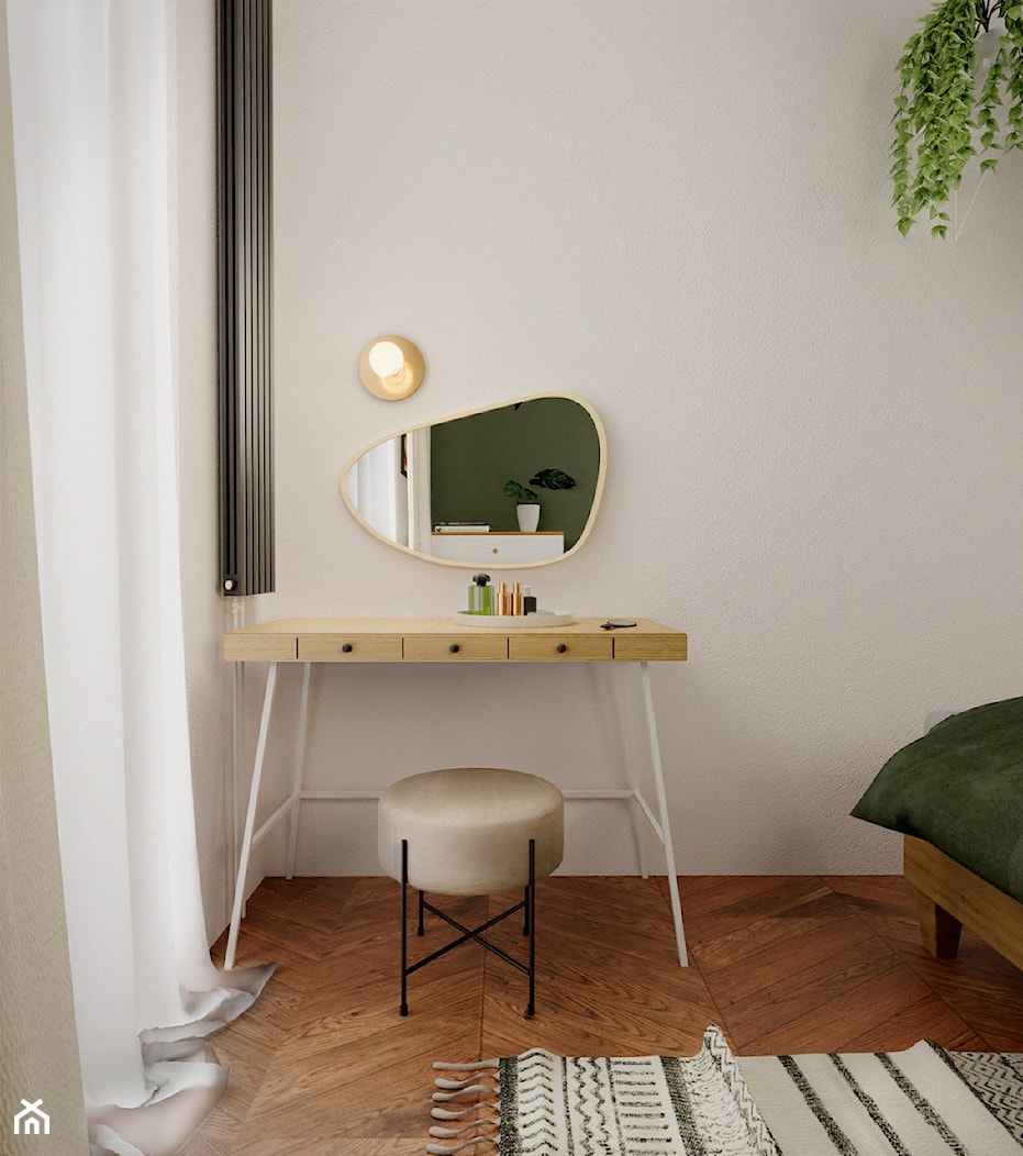 Boho, retro i coś jeszcze - Mała biała sypialnia, styl rustykalny - zdjęcie od WOJTYCZKA Pracownia Projektowa - Homebook