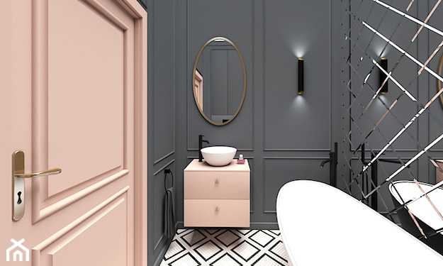 eklektyczna łazienka, modne kolory wnętrz