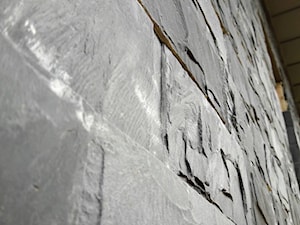 Kamień naturalny na ścianie - Taras, styl skandynawski - zdjęcie od GB United Kielce