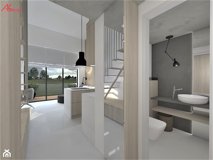 Mieszkanie singla - hol, łazienka - zdjęcie od ASdesign PROJEKTY WNĘTRZ i ELEWACJI