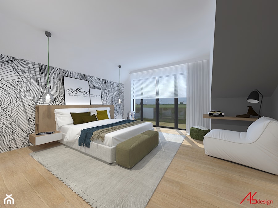 Projekt sypialni i holu w domu jednorodzinnym - zdjęcie od ASdesign PROJEKTY WNĘTRZ i ELEWACJI