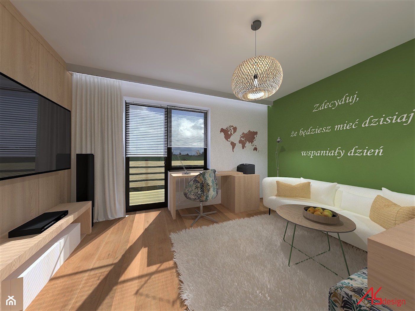 Zielony pokój - zdjęcie od ASdesign PROJEKTY WNĘTRZ i ELEWACJI - Homebook