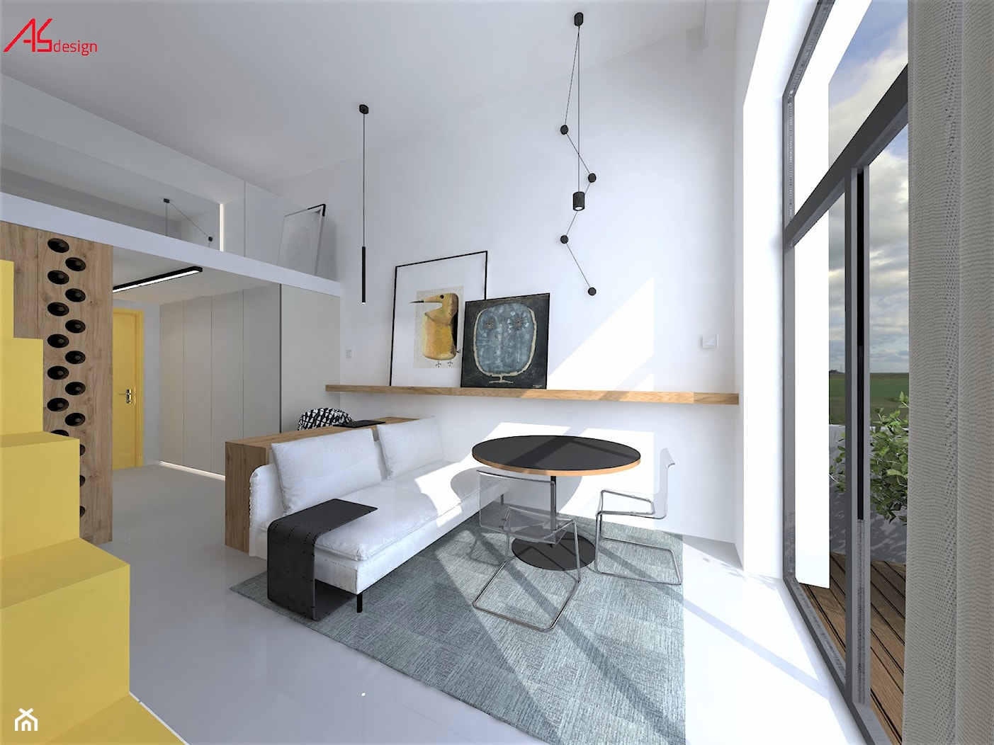 Mikromieszkanie z antersolą - salon - zdjęcie od ASdesign PROJEKTY WNĘTRZ i ELEWACJI - Homebook