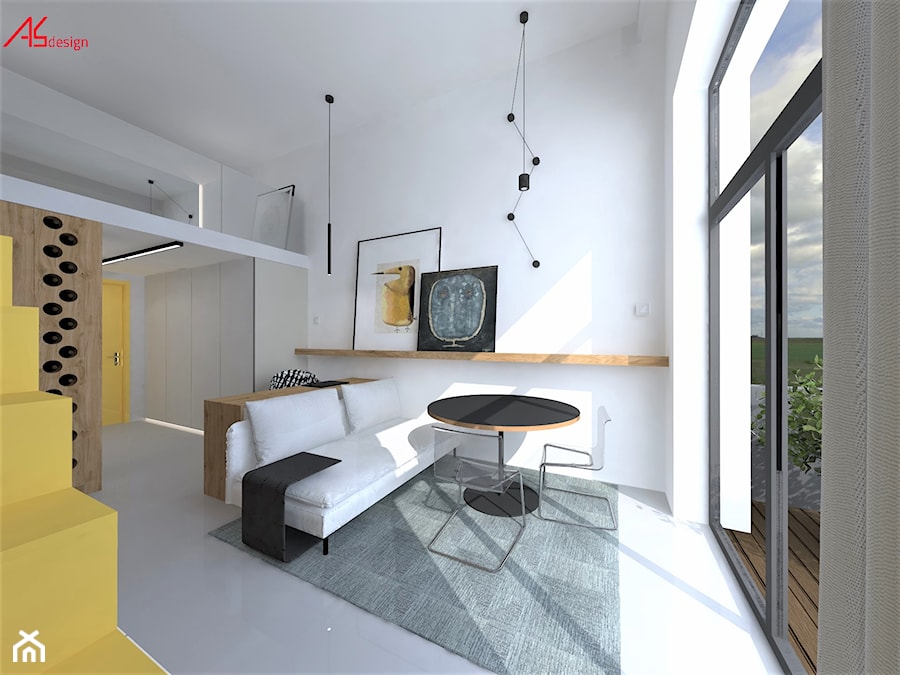 Mikromieszkanie z antersolą - salon - zdjęcie od ASdesign PROJEKTY WNĘTRZ i ELEWACJI
