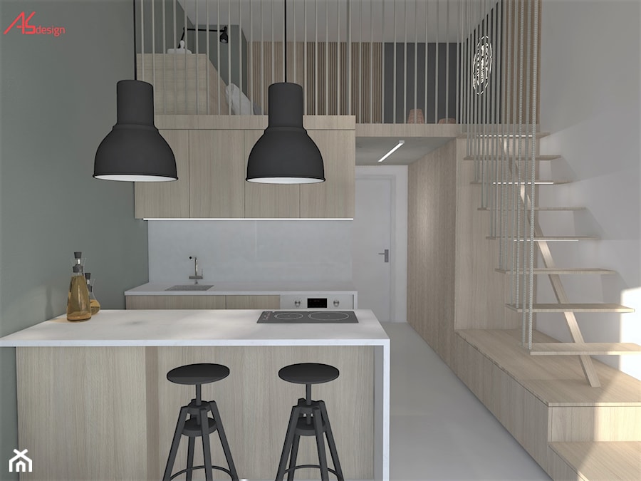 Mieszkanie singla - kuchnia - zdjęcie od ASdesign PROJEKTY WNĘTRZ i ELEWACJI