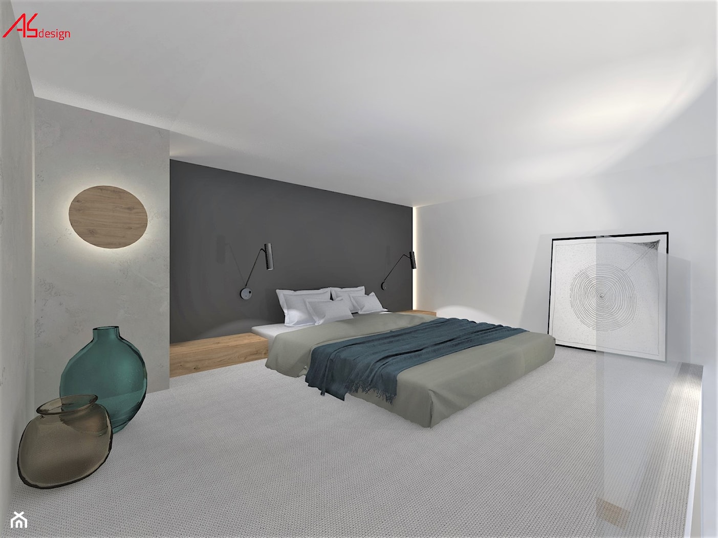 Mikromieszkanie z antersolą - sypialnia - zdjęcie od ASdesign PROJEKTY WNĘTRZ i ELEWACJI - Homebook