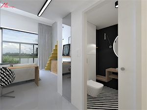 Mikromieszkanie z antersolą - łazienka. salon - zdjęcie od ASdesign PROJEKTY WNĘTRZ i ELEWACJI