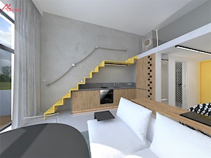 Mikromieszkanie z antersolą - salon z kuchnią - zdjęcie od ASdesign PROJEKTY WNĘTRZ i ELEWACJI