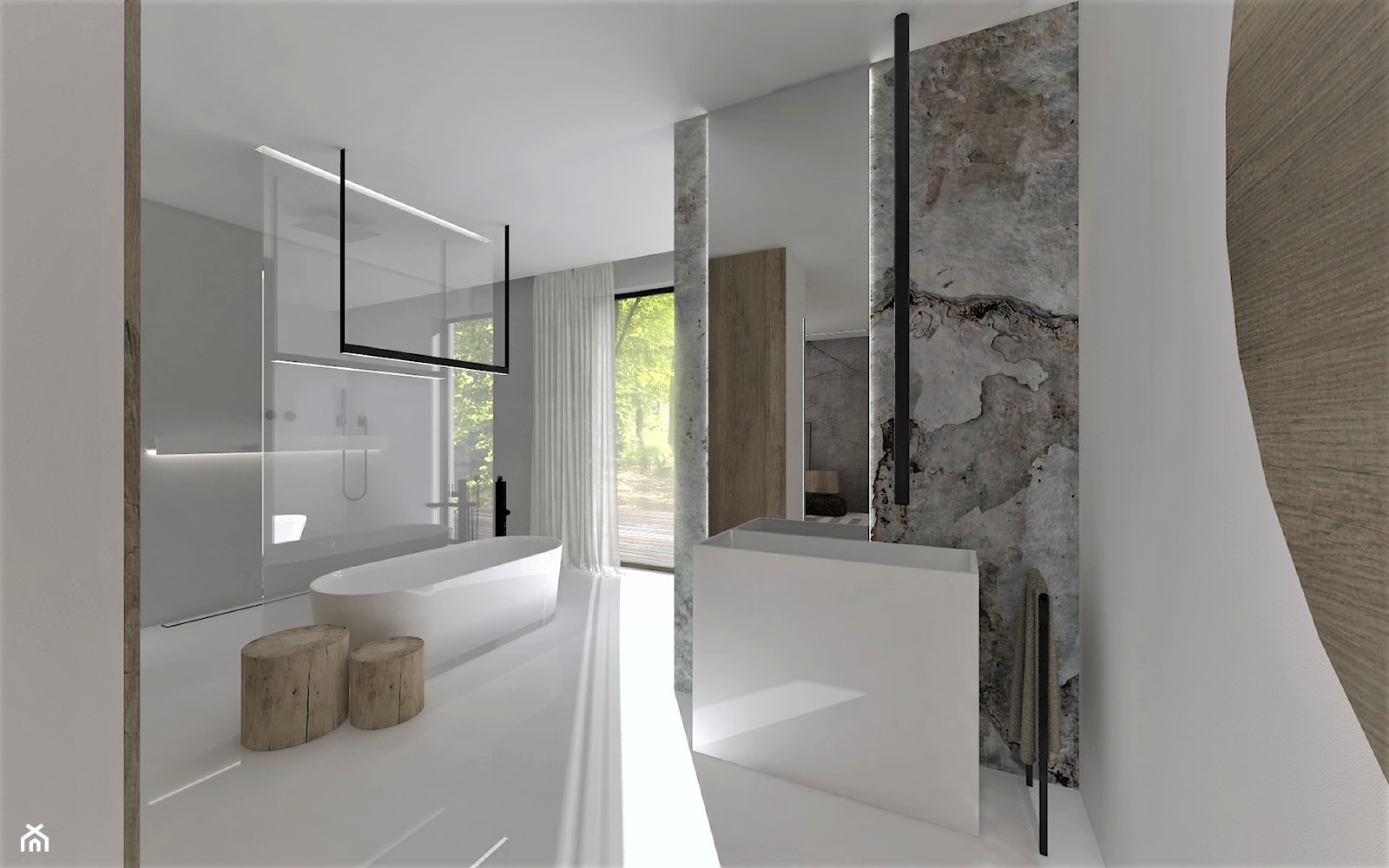 łazienka z kamieniem naturalnym - zdjęcie od ASdesign PROJEKTY WNĘTRZ i ELEWACJI - Homebook