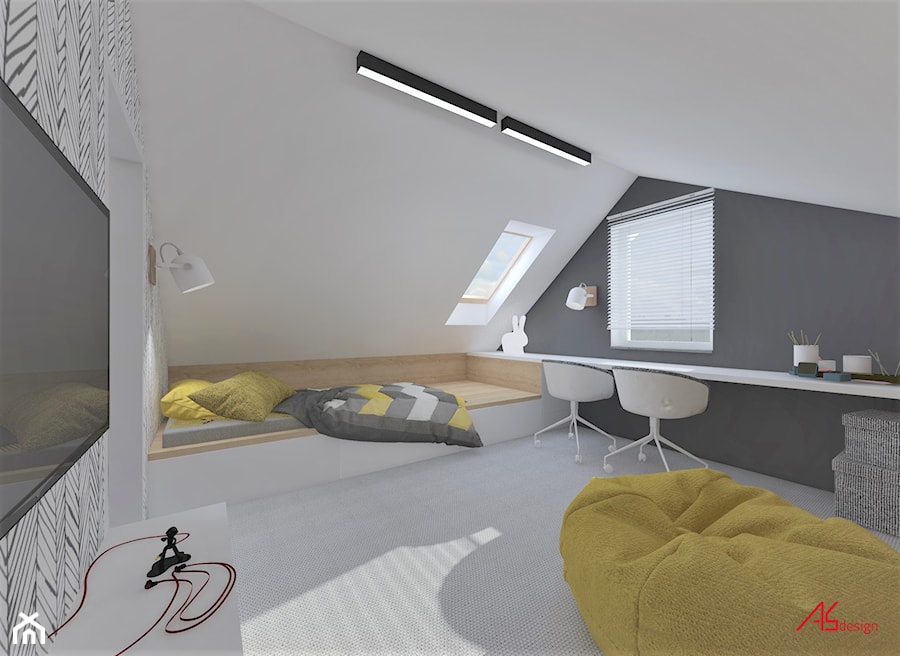 Pokój dla chłopca na poddaszu - zdjęcie od ASdesign PROJEKTY WNĘTRZ i ELEWACJI