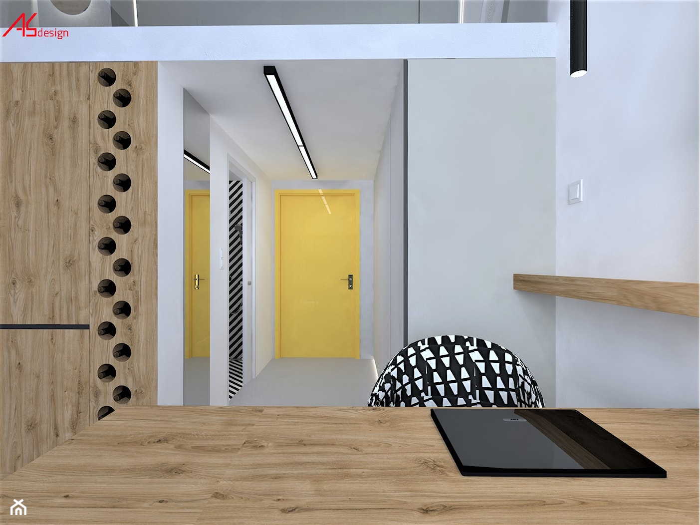 Mikromieszkanie z antersolą - wejście - zdjęcie od ASdesign PROJEKTY WNĘTRZ i ELEWACJI - Homebook