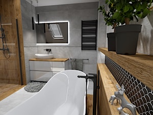 Przytulna łazienka - Imitacja Kamień - Łazienka, styl nowoczesny - zdjęcie od SANITREND Salon Łazienek