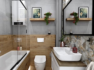 Mała łazienka z wanną - Łazienka, styl rustykalny - zdjęcie od SANITREND Salon Łazienek