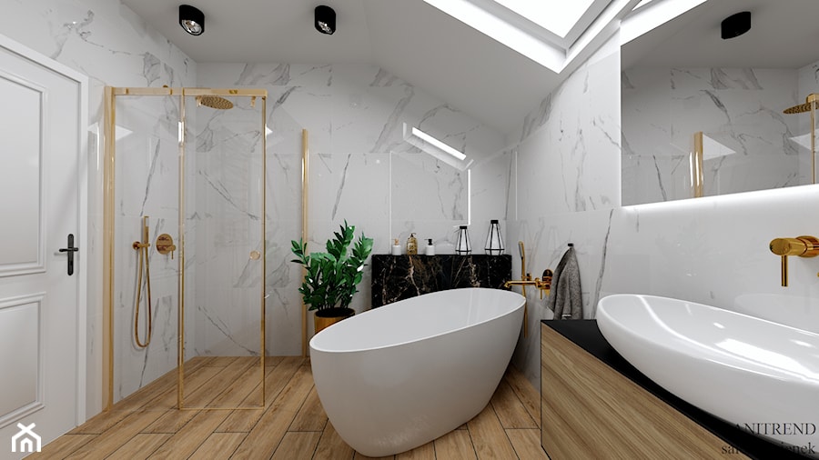 Marmurowa łazienka - 2 - Łazienka, styl tradycyjny - zdjęcie od SANITREND Salon Łazienek