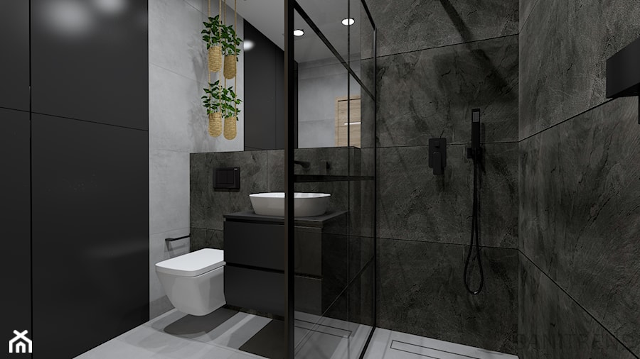 Łazienka - 9 - Średnia z lustrem z punktowym oświetleniem łazienka, styl industrialny - zdjęcie od SANITREND Salon Łazienek