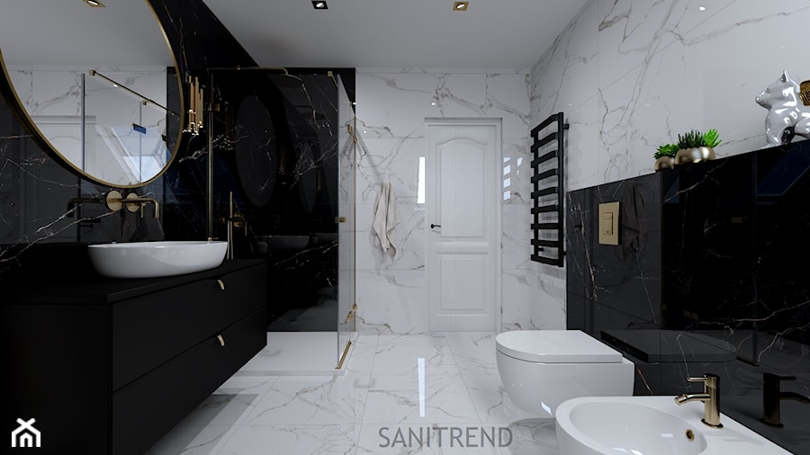 Marmurowa łazienka - 6 - Łazienka, styl glamour - zdjęcie od SANITREND Salon Łazienek