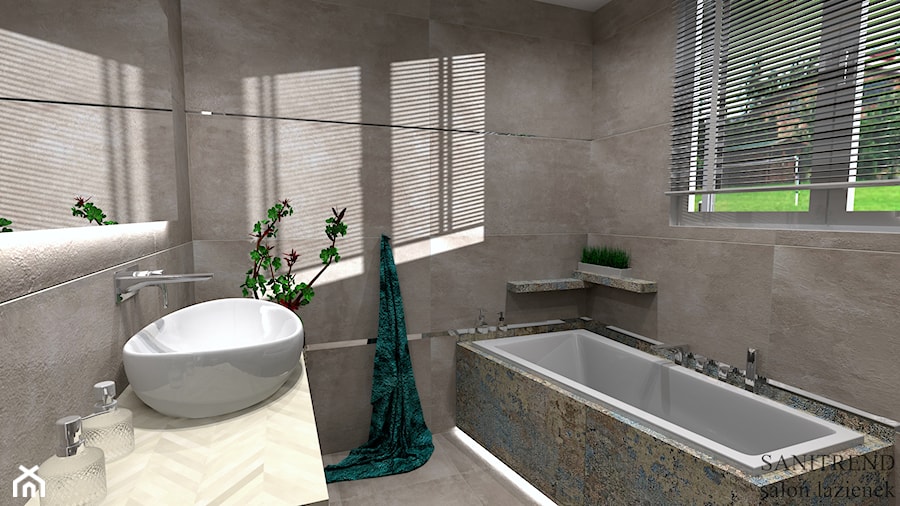 Projek łazienki w stylu nowoczesny z wykorzystaniem płytki carper aparici - zdjęcie od SANITREND Salon Łazienek