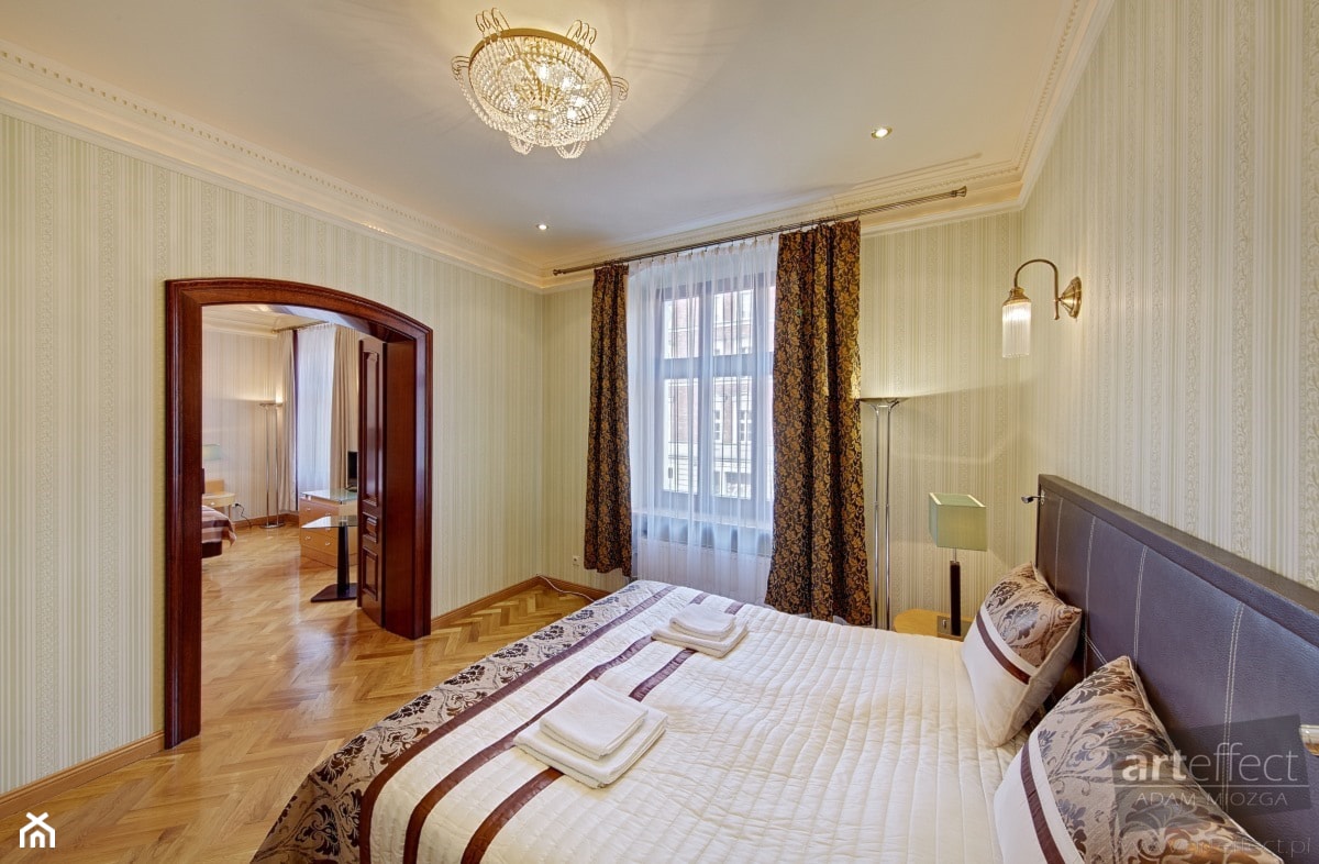 Stylowe mieszkanie na wynajem w Katowicach - Średnia szara sypialnia, styl vintage - zdjęcie od ART EFFECT Adam Miozga - Homebook