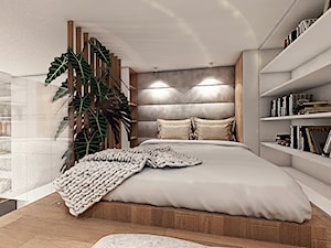 Projekt konkursowy MINIMAXY - Średnia szara sypialnia, styl nowoczesny - zdjęcie od BoRysuje_Małgorzata