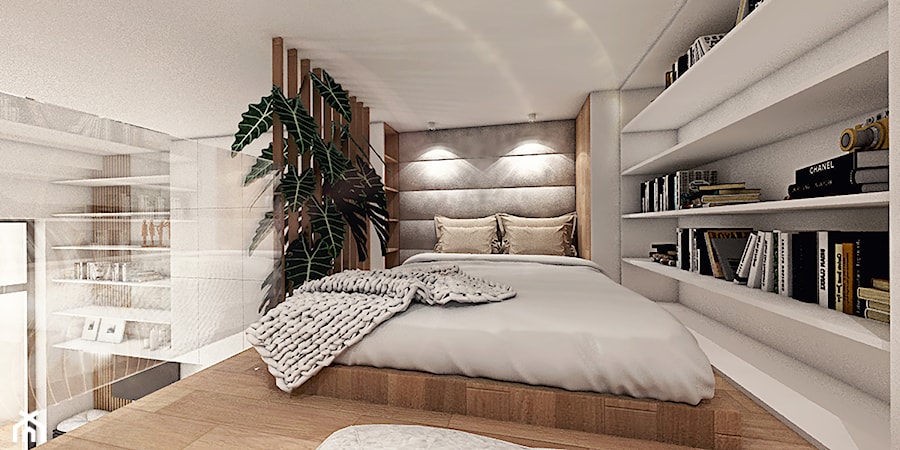 Projekt konkursowy MINIMAXY - Średnia szara sypialnia, styl nowoczesny - zdjęcie od BoRysuje_Małgorzata