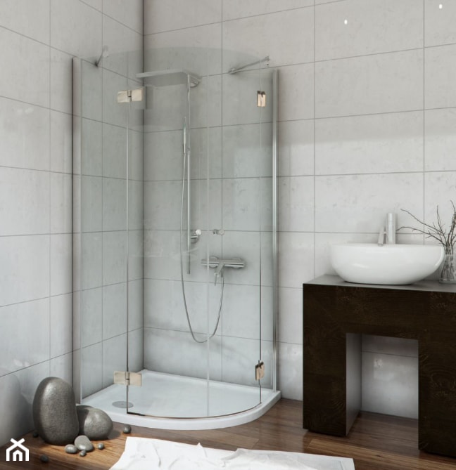 Średnia bez okna z punktowym oświetleniem łazienka, styl nowoczesny - zdjęcie od Luksfer.pl