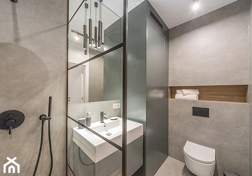 Grano Residnece - Mała z punktowym oświetleniem łazienka, styl industrialny - zdjęcie od Le-DESIGN