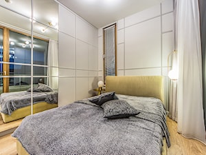 Projekt mieszkanie w Gdańsku - styl nowoczesny - szara i złota sypialnia - zdjęcie od Le-DESIGN