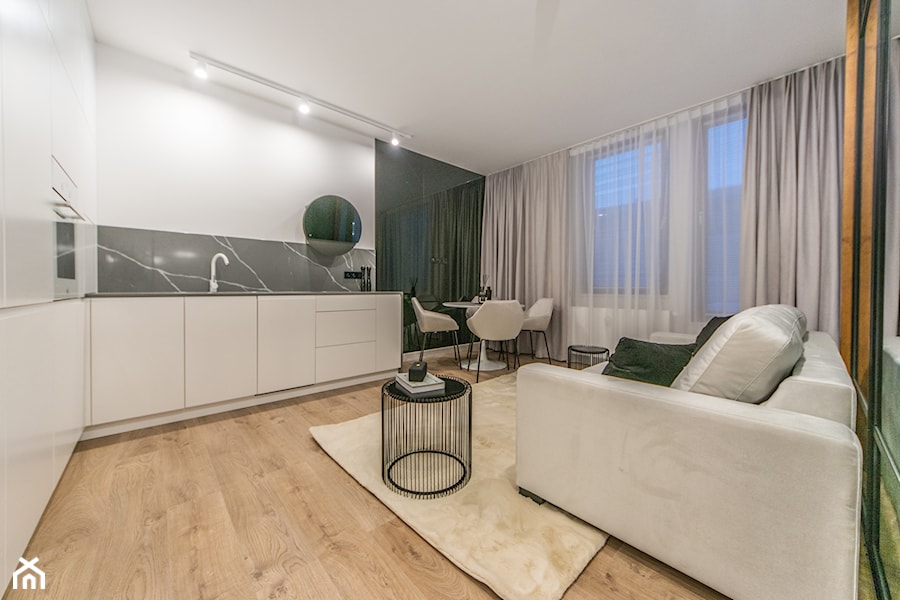 Projekt mieszkanie w Gdańsku - styl nowoczesny - kuchnia biała - zdjęcie od Le-DESIGN
