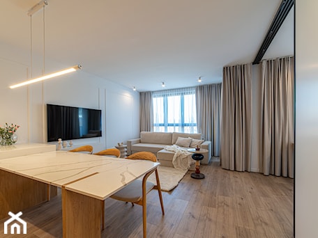 Aranżacje wnętrz - Salon: Architektura wnętrza apartamentu w Gdańsku, 70m2, 2023 - Le-DESIGN. Przeglądaj, dodawaj i zapisuj najlepsze zdjęcia, pomysły i inspiracje designerskie. W bazie mamy już prawie milion fotografii!