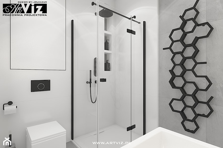 Minimalistyczna łazienka dla gości - zdjęcie od ARTVIZ Pracownia Projektowa WROCŁAW