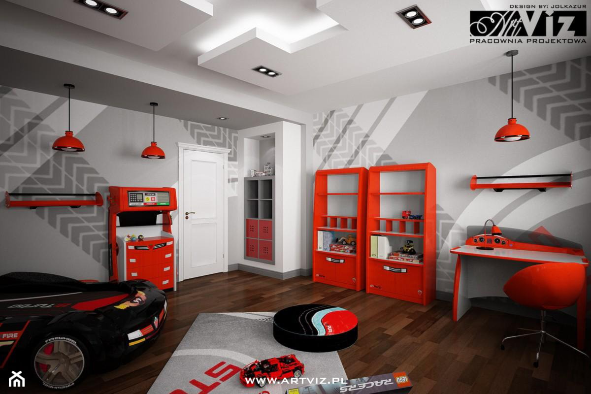 Pokój - salon - warsztat samochodowy dla chłopca - zdjęcie od ARTVIZ Pracownia Projektowa WROCŁAW - Homebook