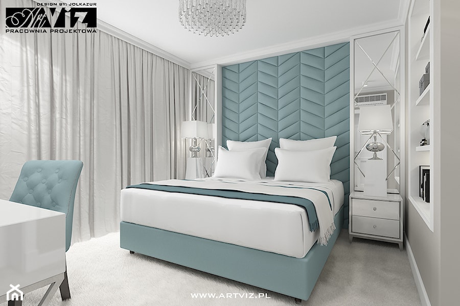 Sypialnia w 2 kolorach - zdjęcie od ARTVIZ Pracownia Projektowa WROCŁAW