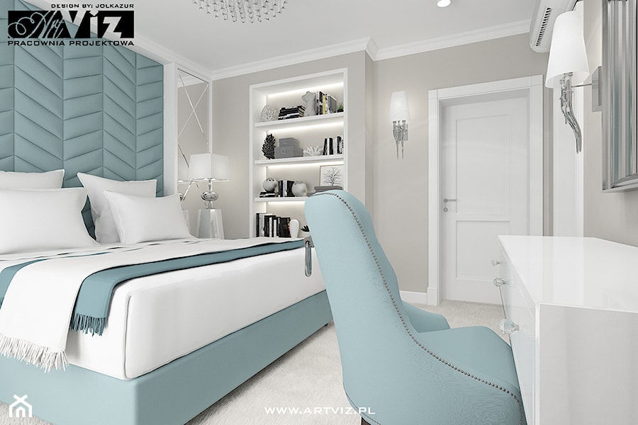 Sypialnia w 2 kolorach - zdjęcie od ARTVIZ Pracownia Projektowa WROCŁAW