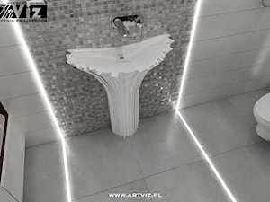WC z nietypową umywalką - zdjęcie od ARTVIZ Pracownia Projektowa WROCŁAW