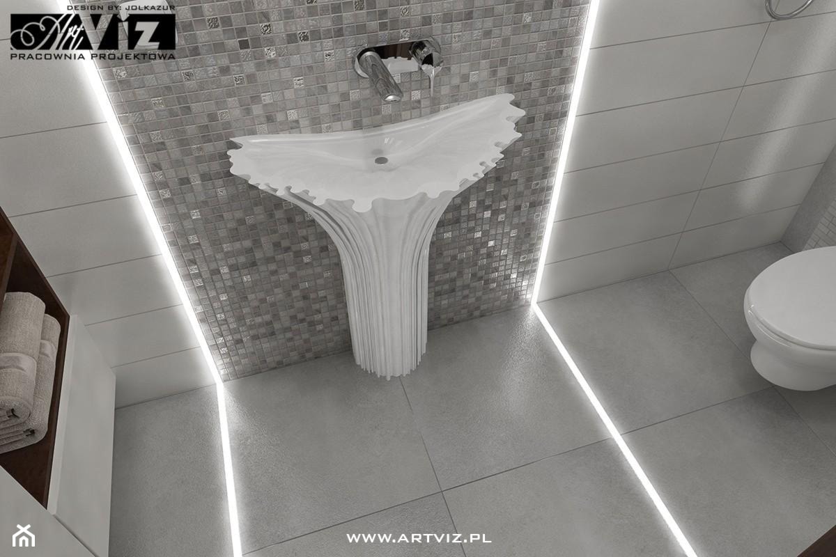 WC z nietypową umywalką - zdjęcie od ARTVIZ Pracownia Projektowa WROCŁAW - Homebook