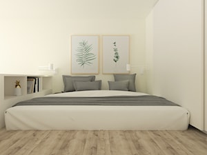 Gista Apartment - Mała biała sypialnia na antresoli, styl skandynawski - zdjęcie od TomaszKnapik