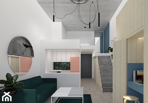 Mikro mieszkanie we Wrocławiu / 25m2+antresola - Salon, styl minimalistyczny - zdjęcie od Martyna Sprengel