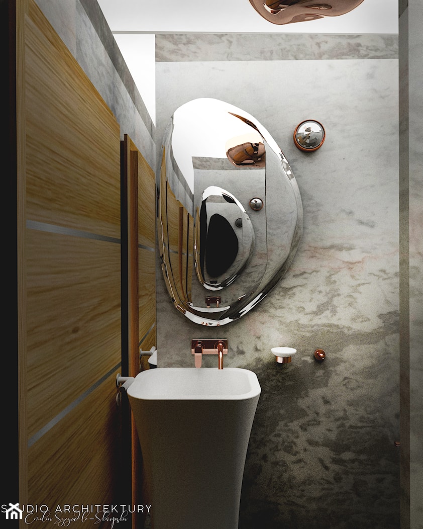 PRAGA - Mała bez okna łazienka, styl glamour - zdjęcie od E.Space Studio - Homebook