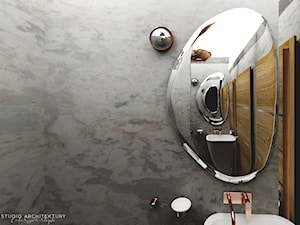PRAGA - Mała bez okna z lustrem łazienka, styl glamour - zdjęcie od E.Space Studio