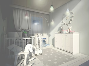 POZNAŃ - Średni szary pokój dziecka dla niemowlaka dla chłopca dla dziewczynki, styl nowoczesny - zdjęcie od E.Space Studio