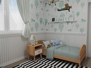 "Odlotowa kraina" - Średni biały zielony pokój dziecka dla dziecka dla chłopca dla dziewczynki - zdjęcie od WENA Pracownia Wnetrz