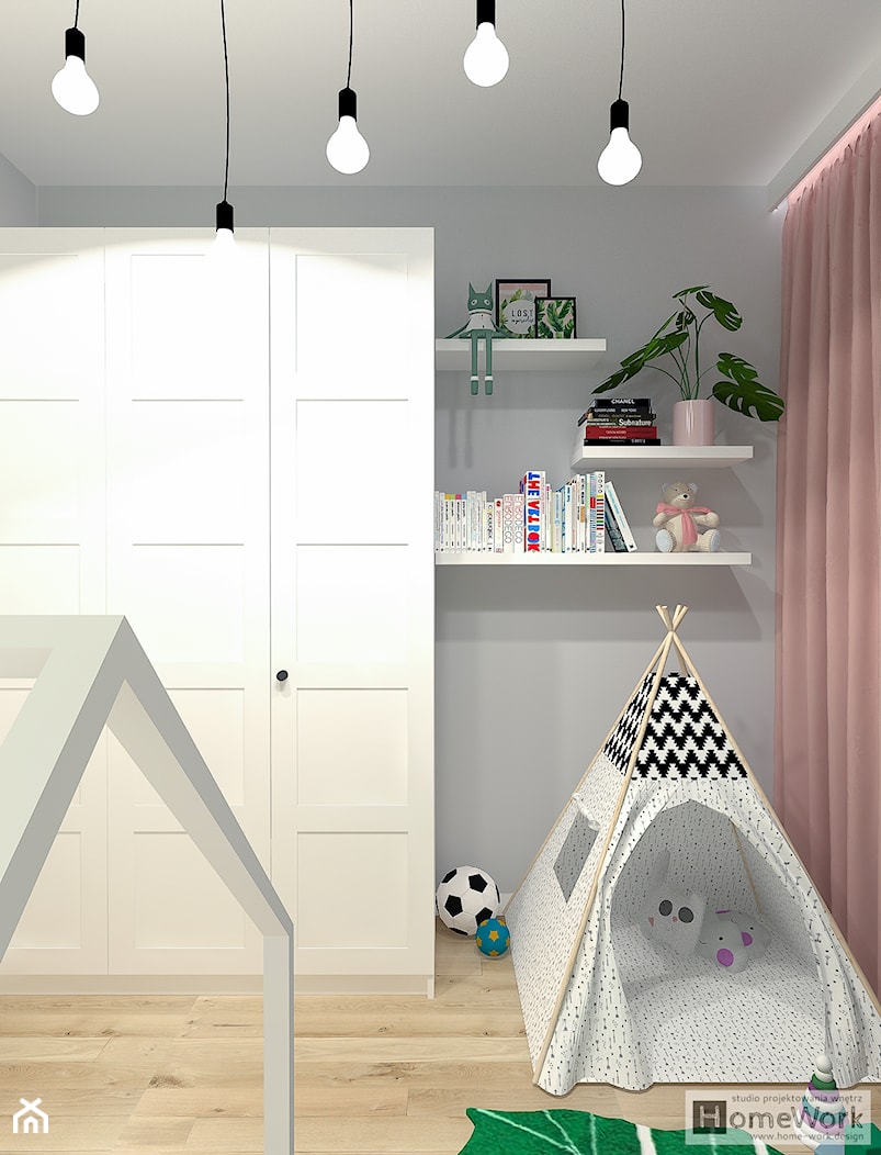 Przytulne Scandi - pokój rocznej dziewczynki - zdjęcie od Home-Work studio projektowania wnętrz - Homebook