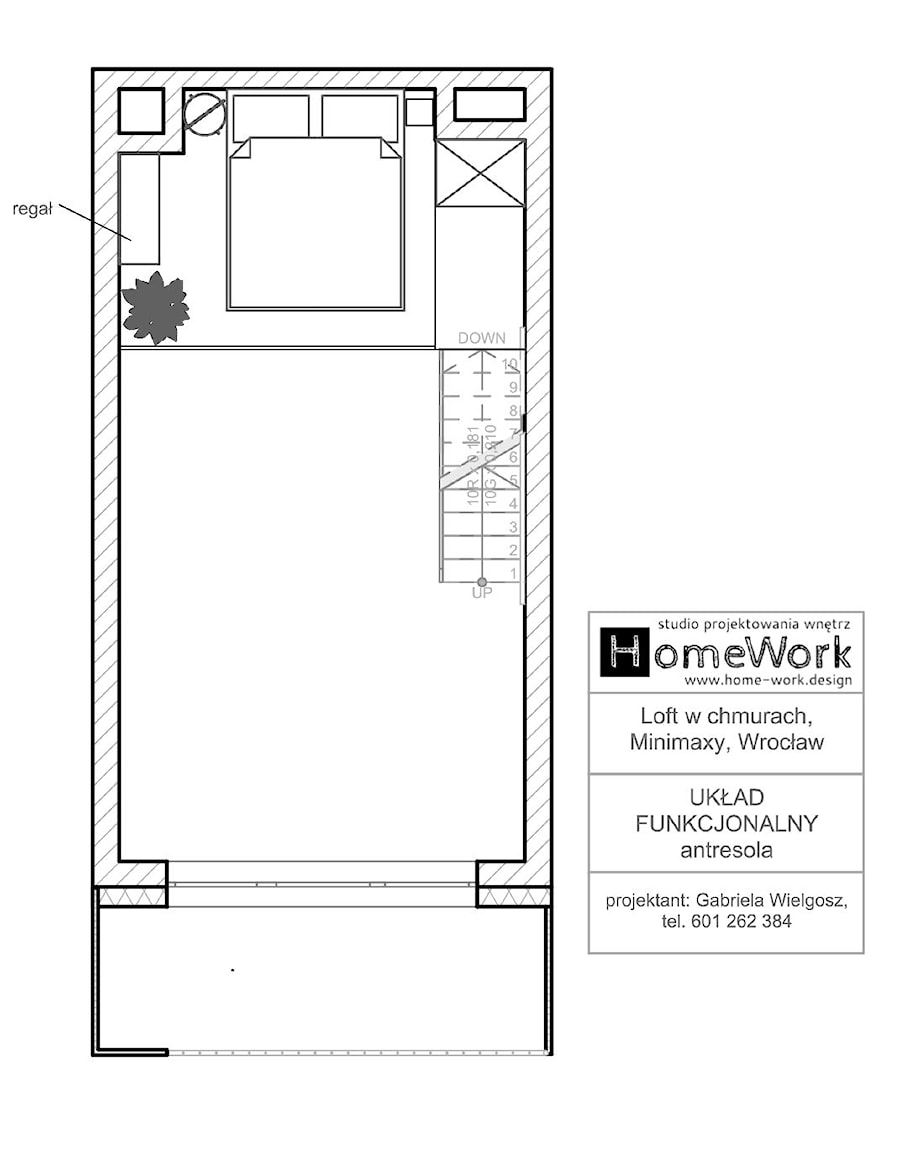 Loft w chmurach - układ funkcjonalny antresola - zdjęcie od Home-Work studio projektowania wnętrz