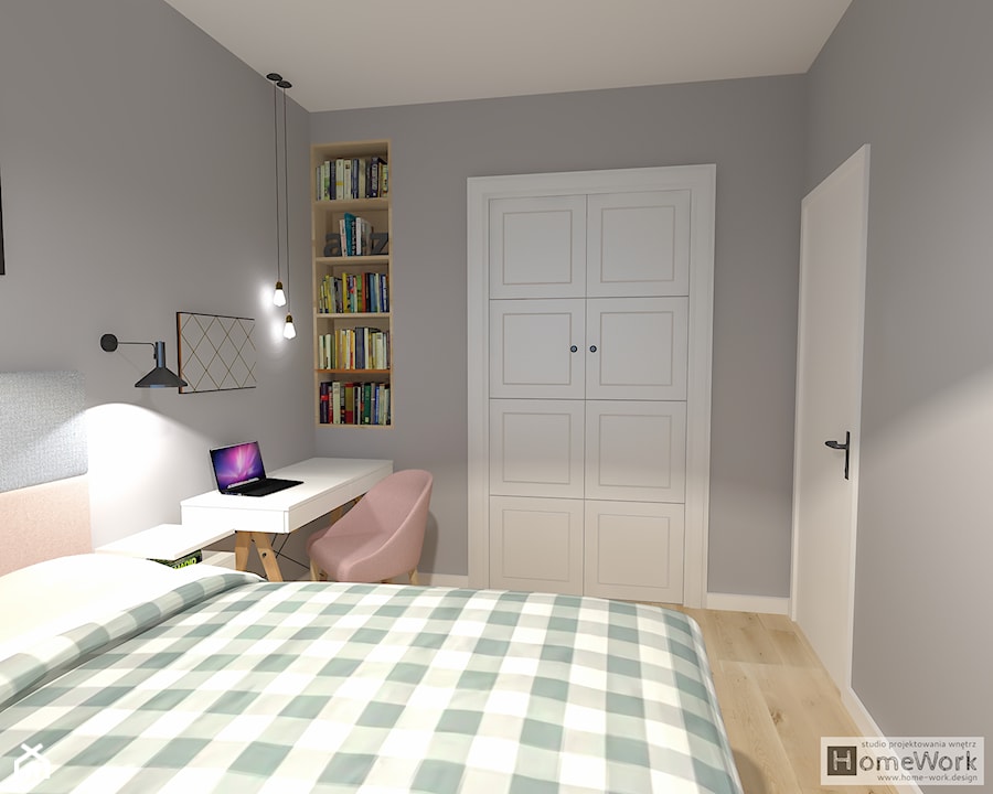 Przytulne Scandi - sypialnia - zdjęcie od Home-Work studio projektowania wnętrz